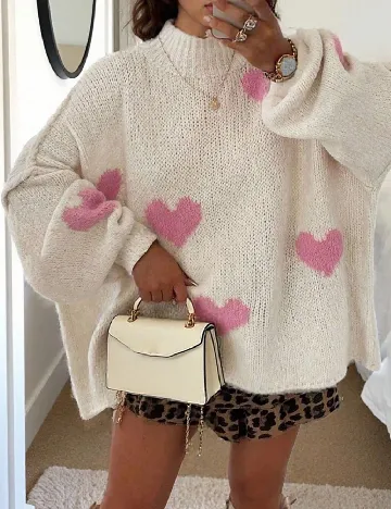 Pulover SHEIN CURVE, crem