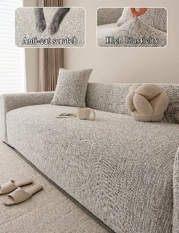 Husa pentru canapea de doua persoane SHEIN, gri