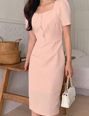 Rochie medie Dazy, roz