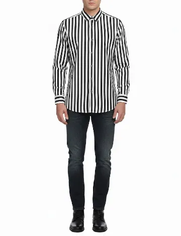 Camasa Zara, alb/negru