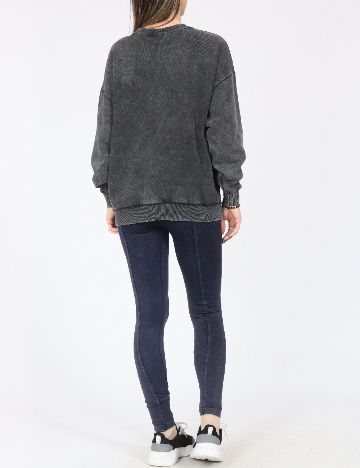 Bluza Oversize Bershka, gri inchis