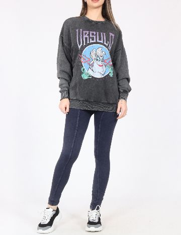 Bluza Oversize Bershka, gri inchis