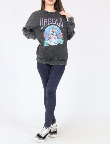 Bluza Oversize Bershka, gri inchis