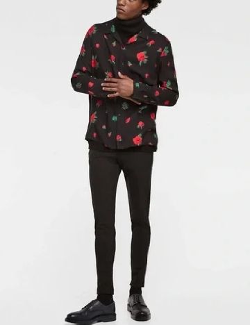 Camasa Zara, negru/rosu