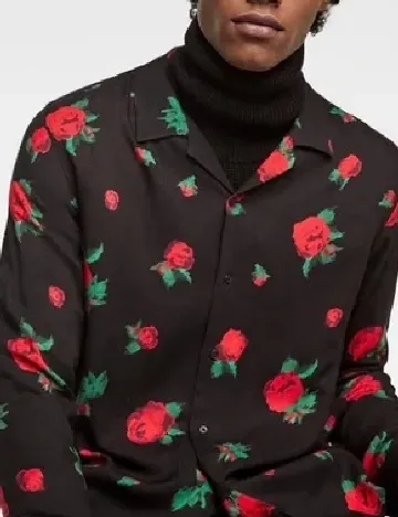 Camasa Zara, negru/rosu