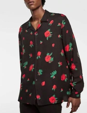 Camasa Zara, negru/rosu