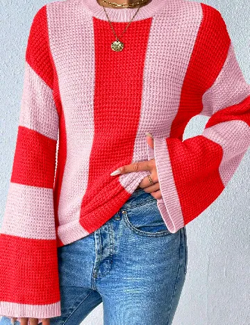 Pulover SHEIN, rosu/roz