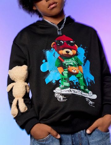 Hanorac Shein Kids, negru