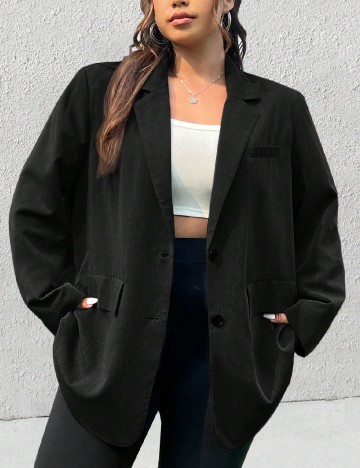 Sacou Oversize SHEIN CURVE, negru