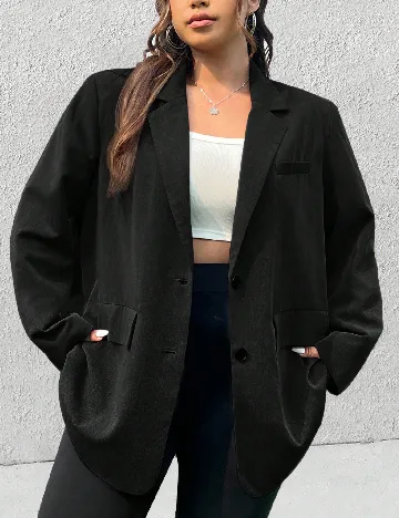 Sacou Oversize SHEIN CURVE, negru