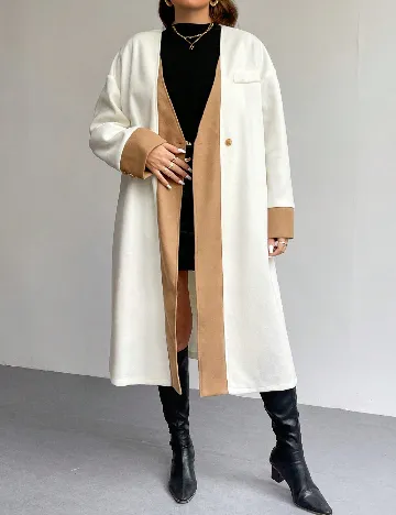 Palton SHEIN CURVE, alb/maro