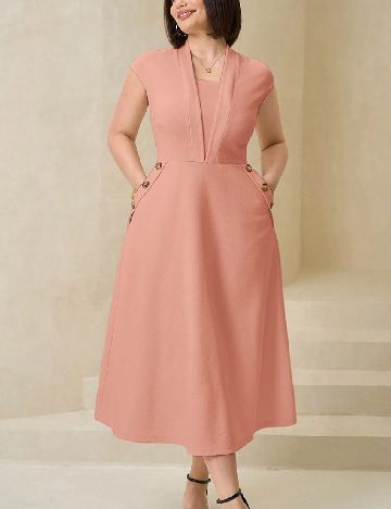 Rochie medie SHEIN CURVE, corai