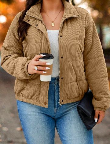 Geaca SHEIN CURVE, maro