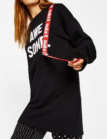 Bluza Oversize Bershka, negru