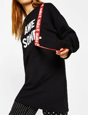 Bluza Oversize Bershka, negru