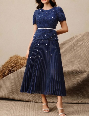 Rochie lunga Anewsta, bleumarin