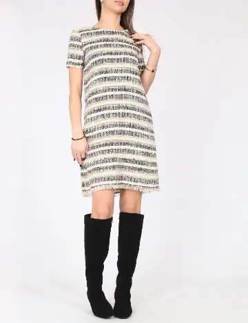 Rochie scurta Zara, crem/negru