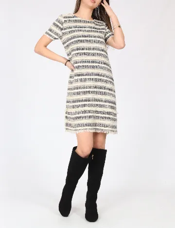 Rochie scurta Zara, crem/negru