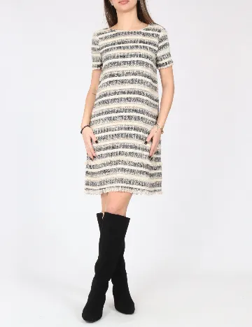 Rochie scurta Zara, crem/negru