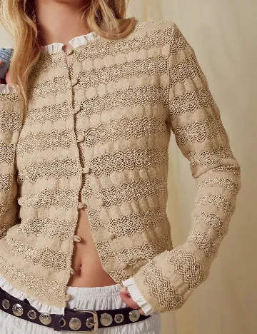 Cardigan SHEIN, maro deschis