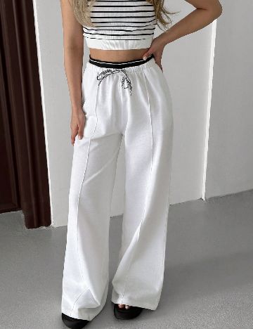 Pantaloni SHEIN, alb