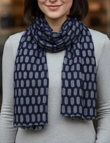 Esarfa Massimo Dutti, bleumarin