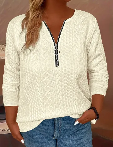 Bluza SHEIN CURVE, ecru