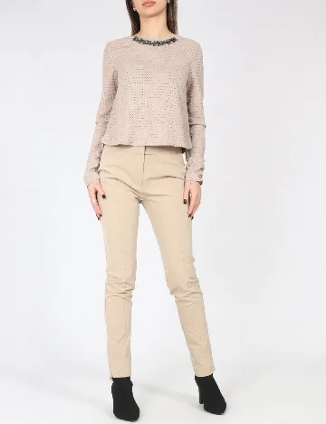 Pantaloni Uterqüe, crem