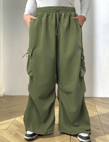 Pantaloni SHEIN CURVE, verde
