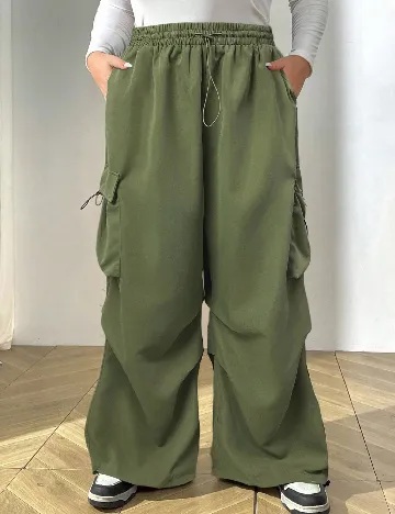 Pantaloni SHEIN CURVE, verde