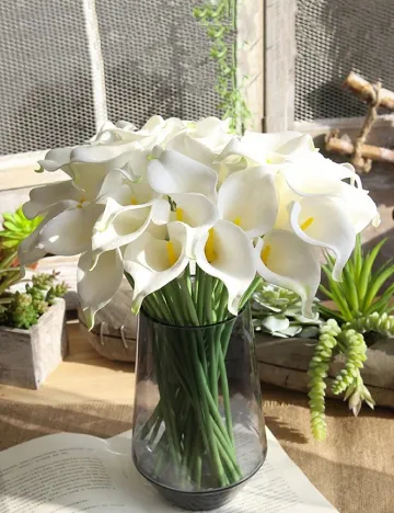 Set flori artificiale 6 bucati SHEIN, alb