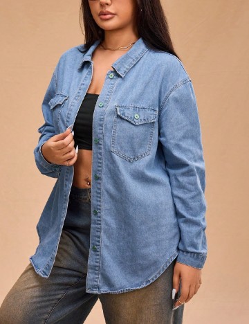 Camasa SHEIN CURVE, albastru