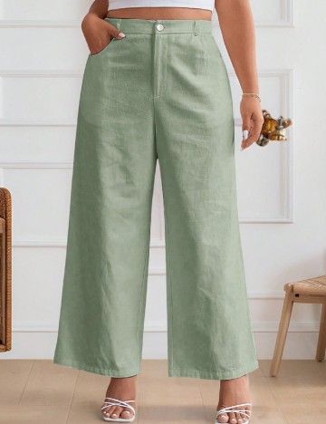 Pantaloni SHEIN CURVE, verde