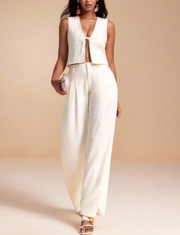 Pantaloni SHEIN, ecru