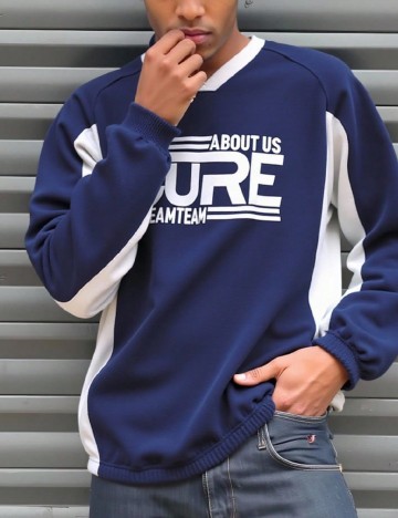 Bluza Shein Kids, bleumarin/alb