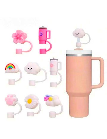 Set accesorii pentru pai 2 bucati SHEIN, alb