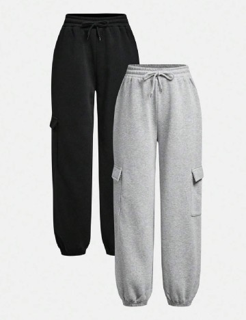 Set pantaloni Shein Kids, gri/negru