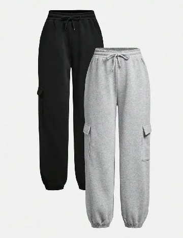 Set pantaloni Shein Kids, gri/negru