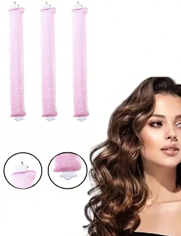 Set ondulatoare fără caldura 3 bucati SHEIN, roz