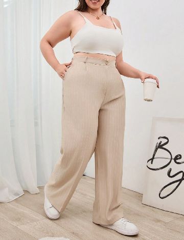 Pantaloni SHEIN CURVE, crem