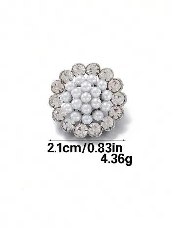 Set nasturi 4 bucati SHEIN, alb/argintiu