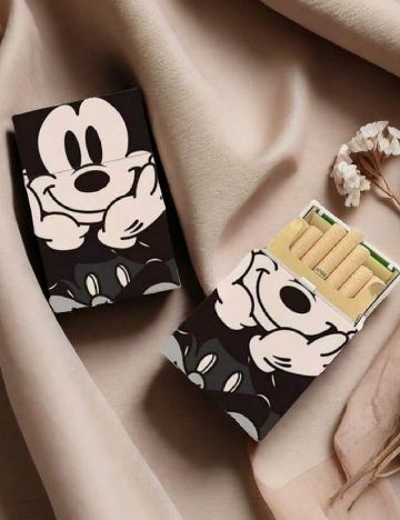 Husa pentru pachet de tigari SHEIN, alb/negru