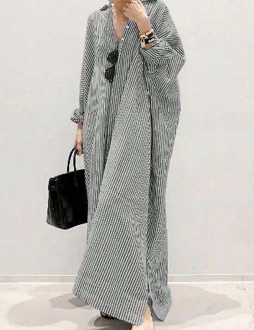 Rochie lunga SHEIN, alb/gri