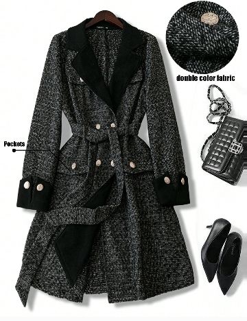 Palton SHEIN CURVE, negru