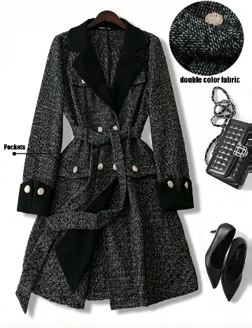 Palton SHEIN CURVE, negru