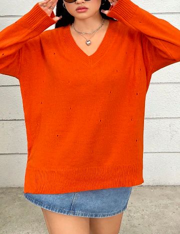 Bluza Oversize SHEIN CURVE, portocaliu