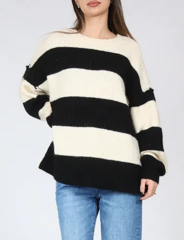 Pulover C&A, crem/negru