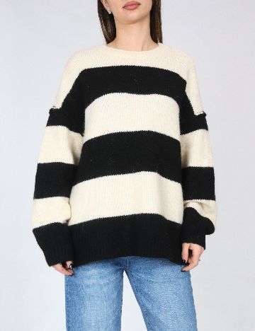 Pulover C&A, crem/negru