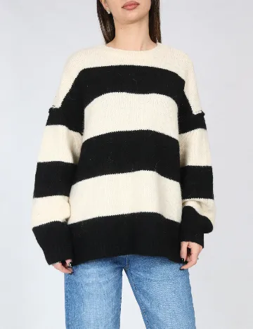 Pulover C&A, crem/negru