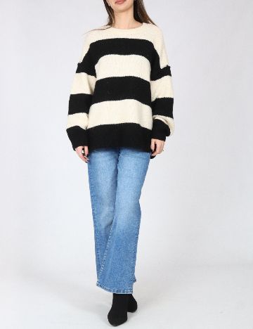 Pulover C&A, crem/negru